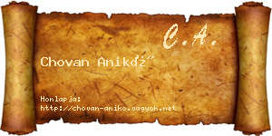 Chovan Anikó névjegykártya